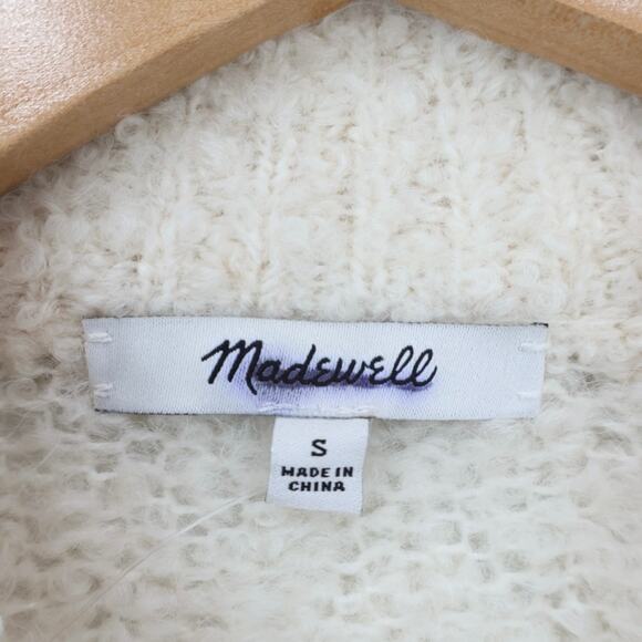NWT Madewell Wool Alpaca Blend Boucle Knit Oversized Sweater Alabaster Small - Picture 10 of 12